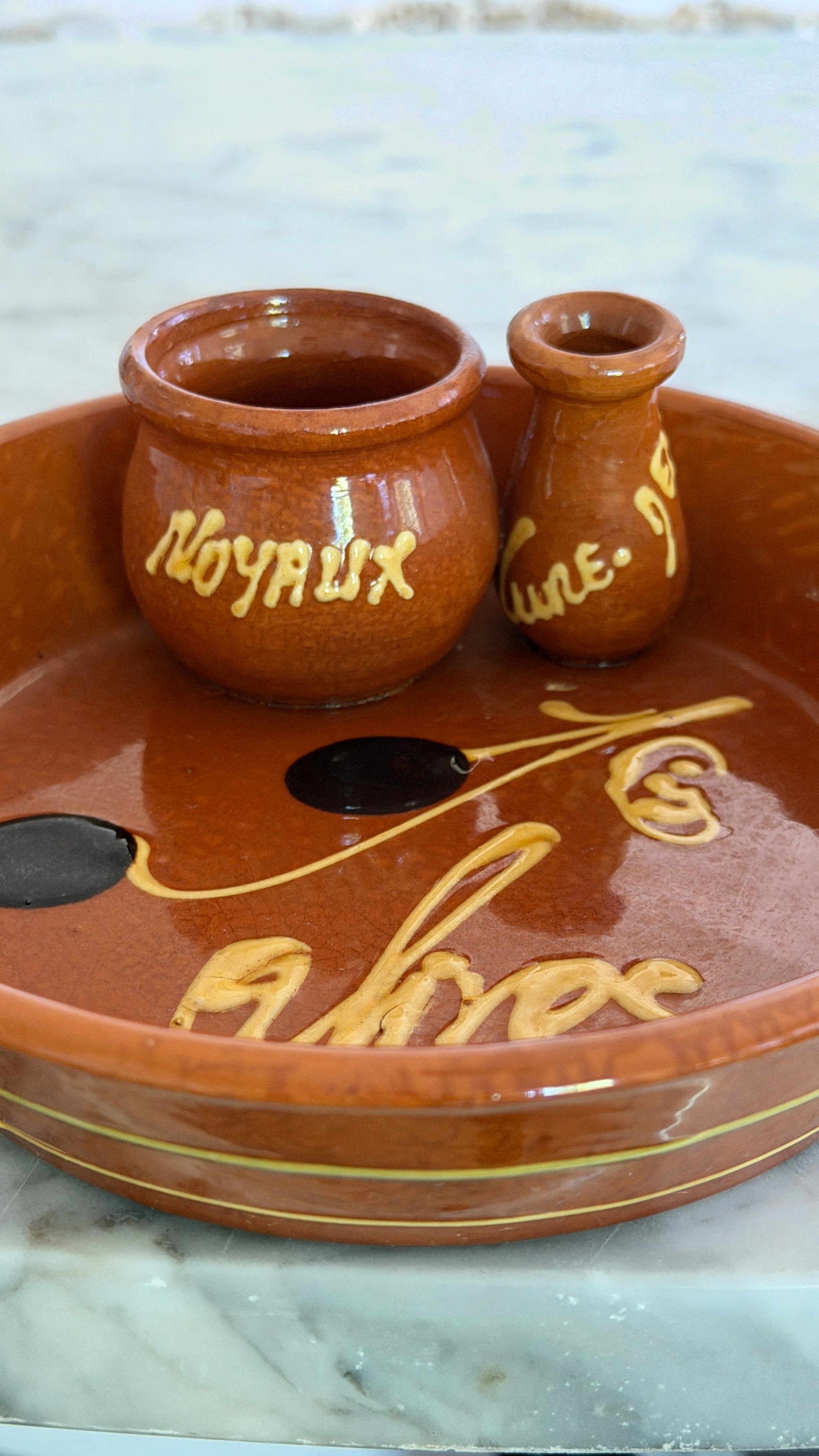 French Olive Plate – “Noyaux, Cure-Dents, Olive”