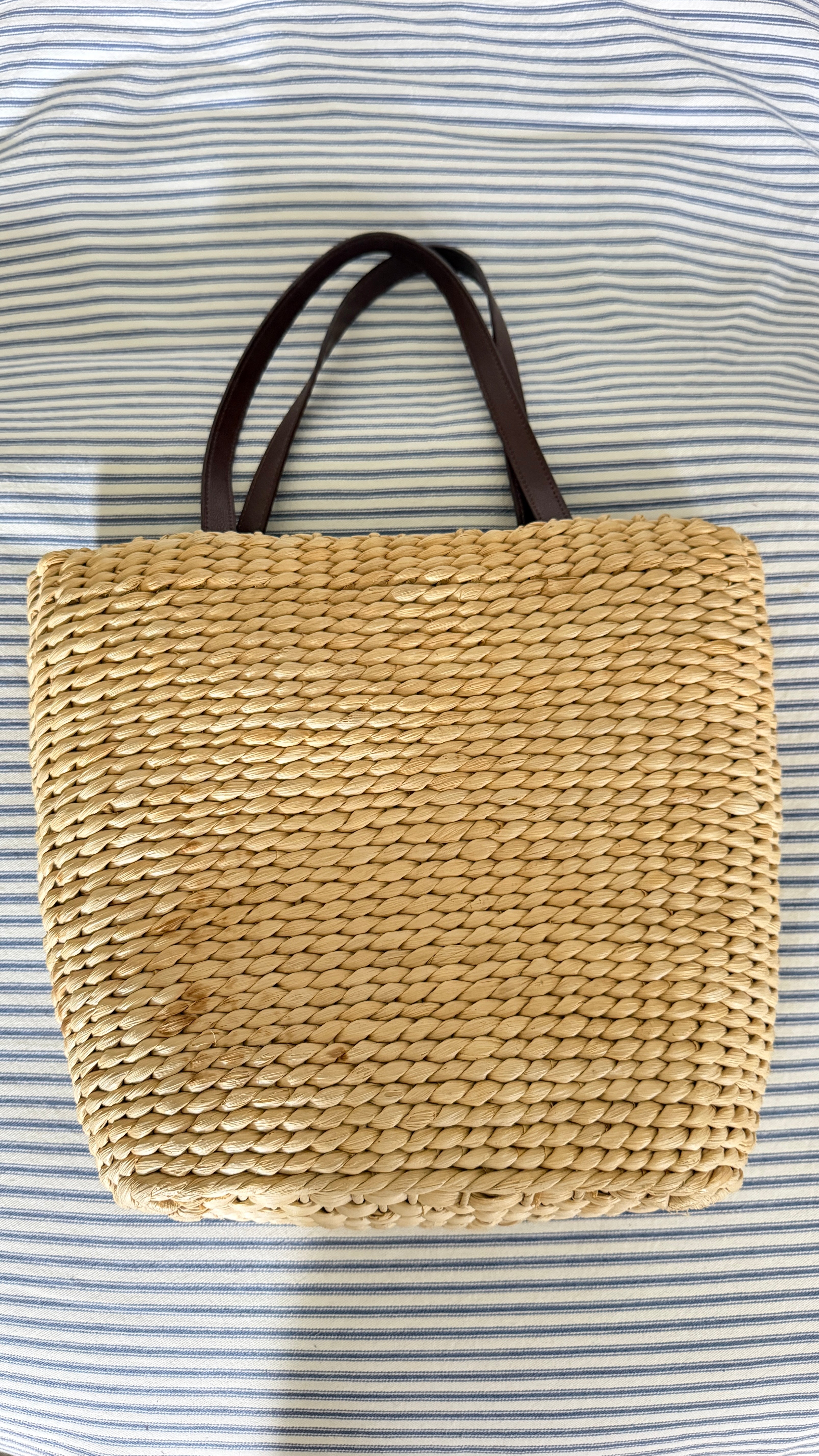 Vintage American Flag Straw woven bag
