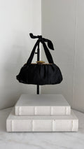 1940's Vintage Black Liquid Satin Bag